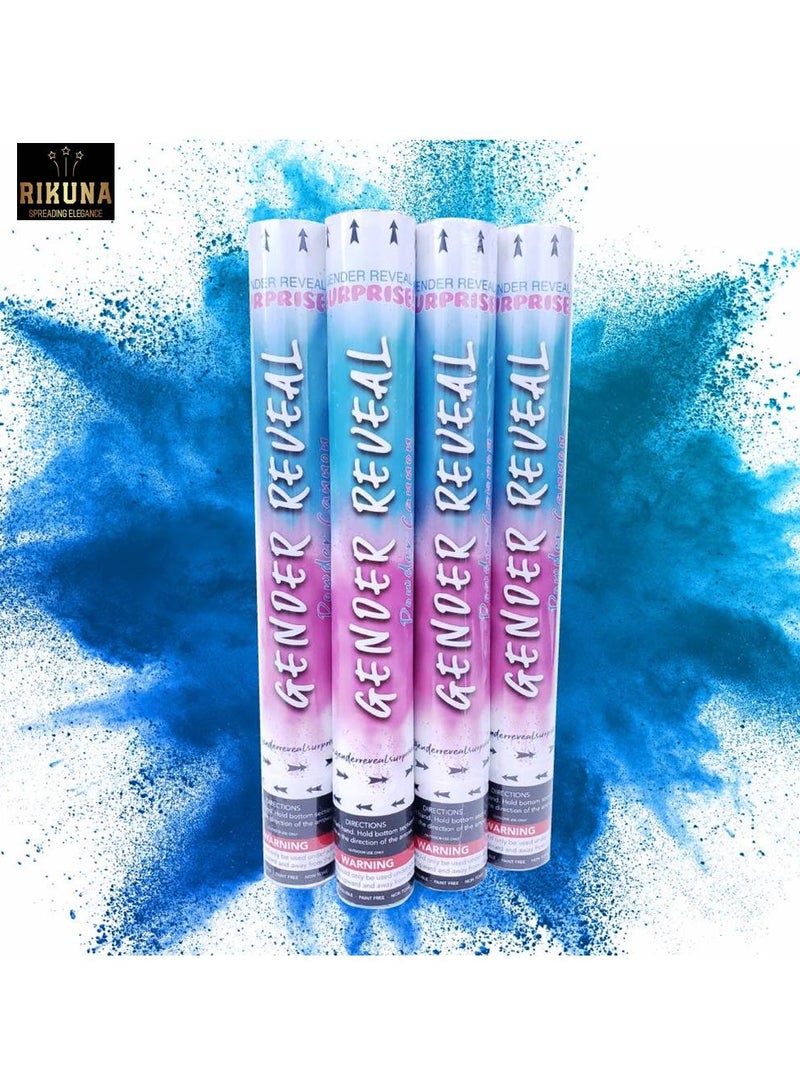 Shreeji 4 pack Blue Gender Reveal Confetti Cannon, 30 cm Party Poppers for Pregnancy Announcement | Gender Reveal Confetti | Baby Boy Gender Reveal Party Supplies | Confetti Popper [4 Pack] - Image 1