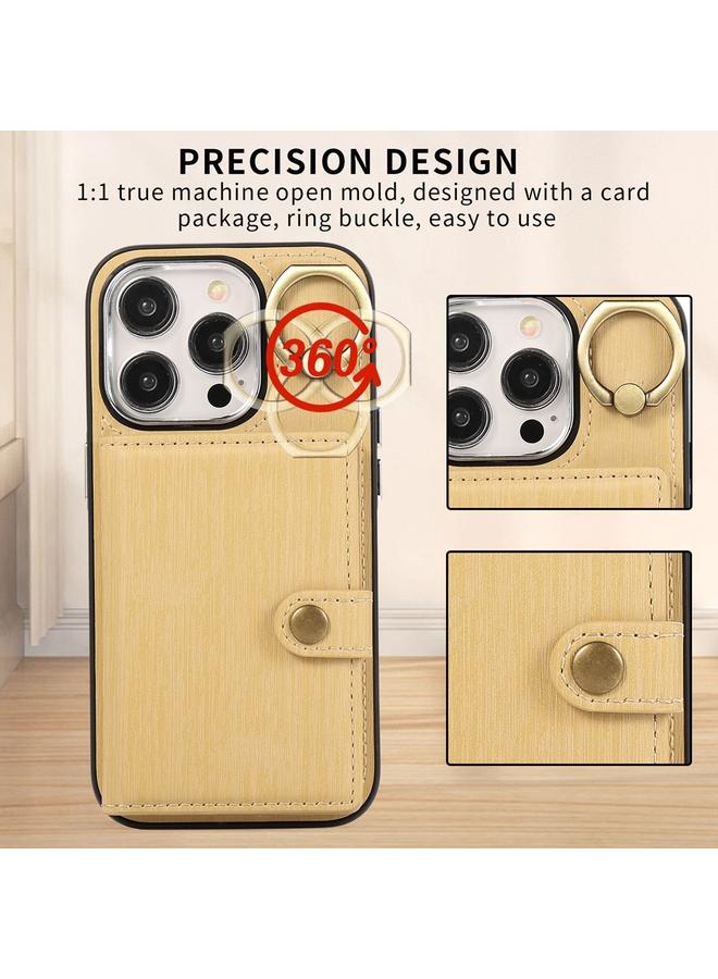 S-TOP Case For iPhone 12 / 12 Pro Brushed Texture Wallet Ring Holder Phone Case - Image 5