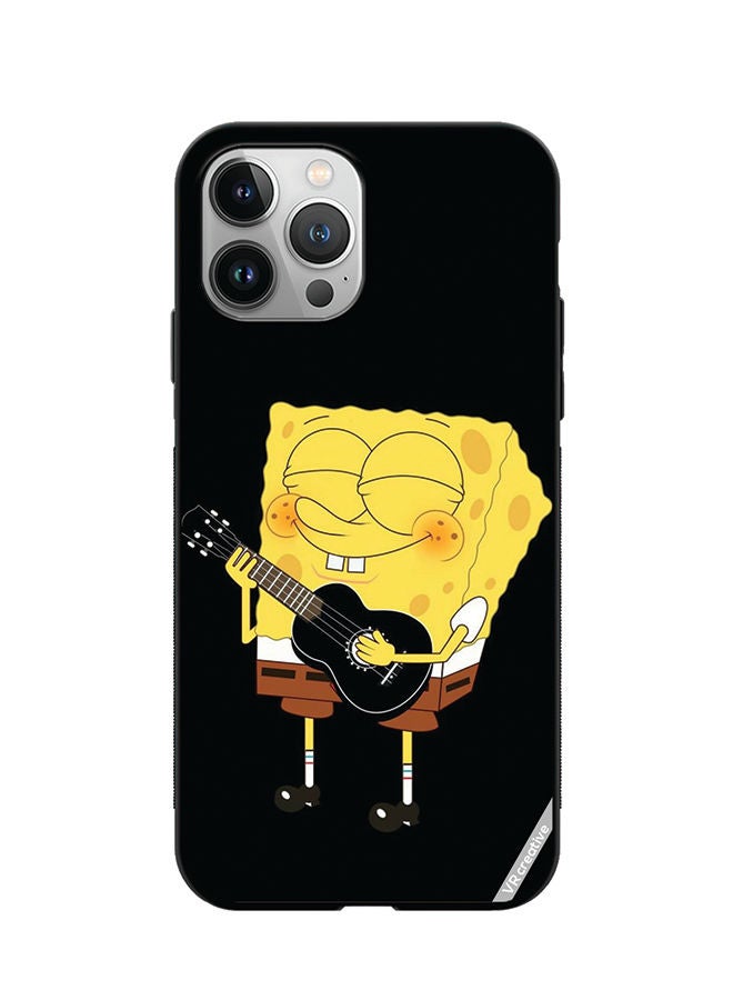 VR CREATIVE Protective Case Cover For Apple iPhone 12 Pro Spongebob With Guitar Design Multicolour  - Image 1