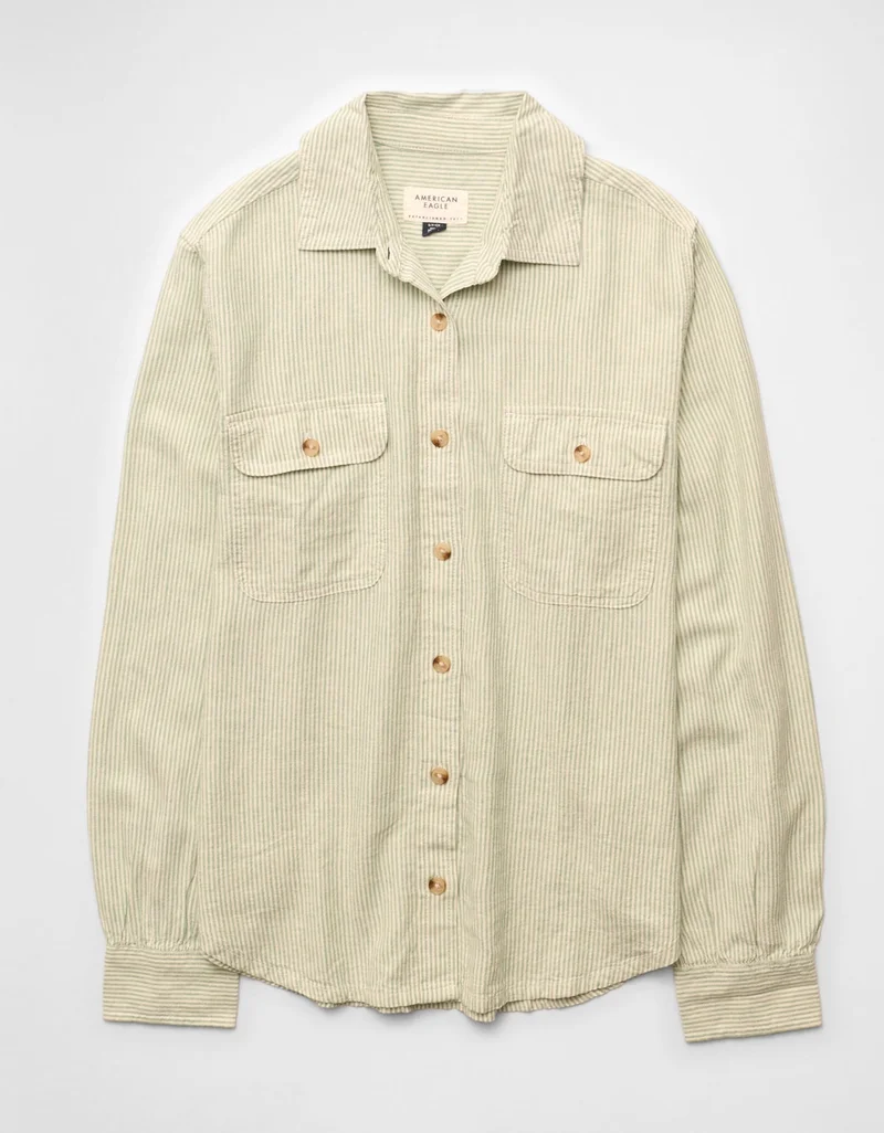 امريكان ايجل قميص بأزرار من مزيج الكتان