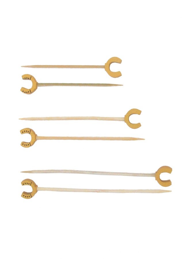 بامبو إم إن أعواد تزيينية من الخيزران على شكل حدوة حصان، بطول 5.9 بوصة، مثالية لتقديم الكوكتيلات والسندويشات والفواكه، مناسبة للمناسبات الخاصة، والأعياد، والمطاعم، وحفلات البوفيه، 100 قطعة - Image 4