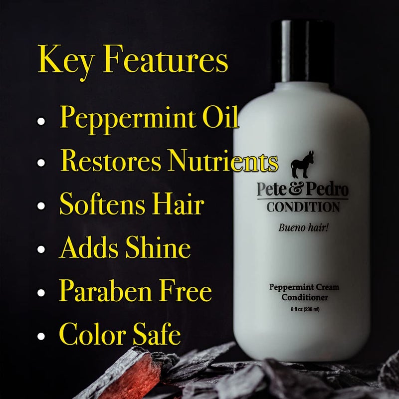 Pete & Pedro PEPPERMINT CONDITION - Peppermint Daily Haircare Conditioner for Men & Women | Creamy Conditioner Hydrates & Heals Dry, Damaged Hair | As Seen on Shark Tank, 8.5 oz. - Image 2