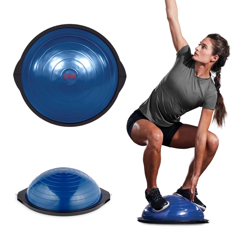 SPRI Balance Trainer Sport Dome Shape HalfExercise Ball with NonSkid Base For Balance Training Strength Building Toning and Improved Flexibility 50cm Diameter
