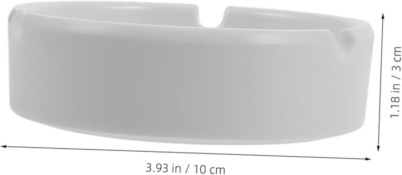 White Melamine Round Ashtrays 2 Pack Reusable Drop Resistant for Home Office Kitchen - Image 3