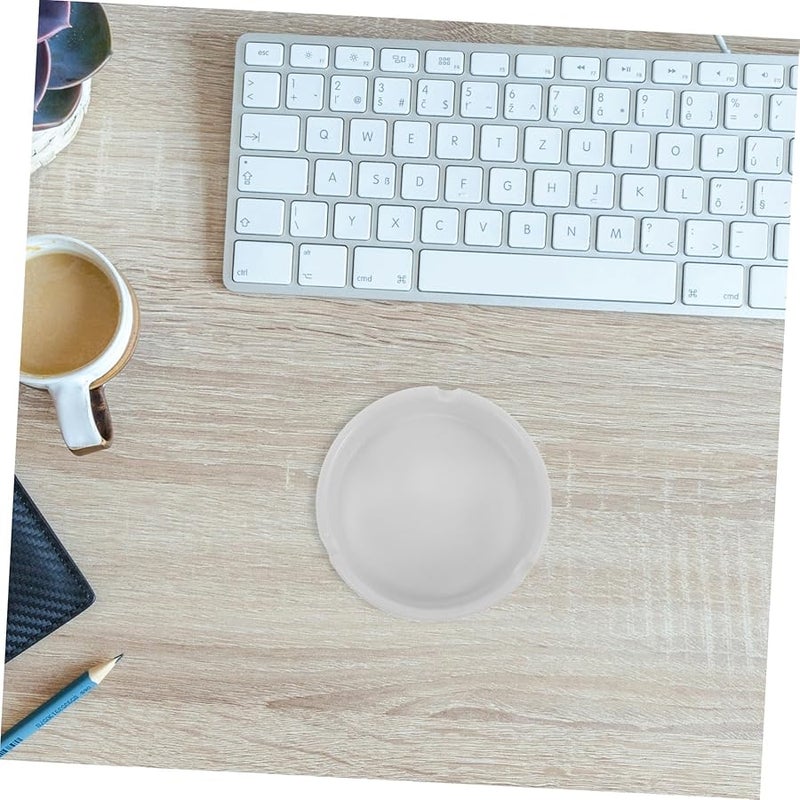 White Melamine Round Ashtrays 2 Pack Reusable Drop Resistant for Home Office Kitchen - Image 5