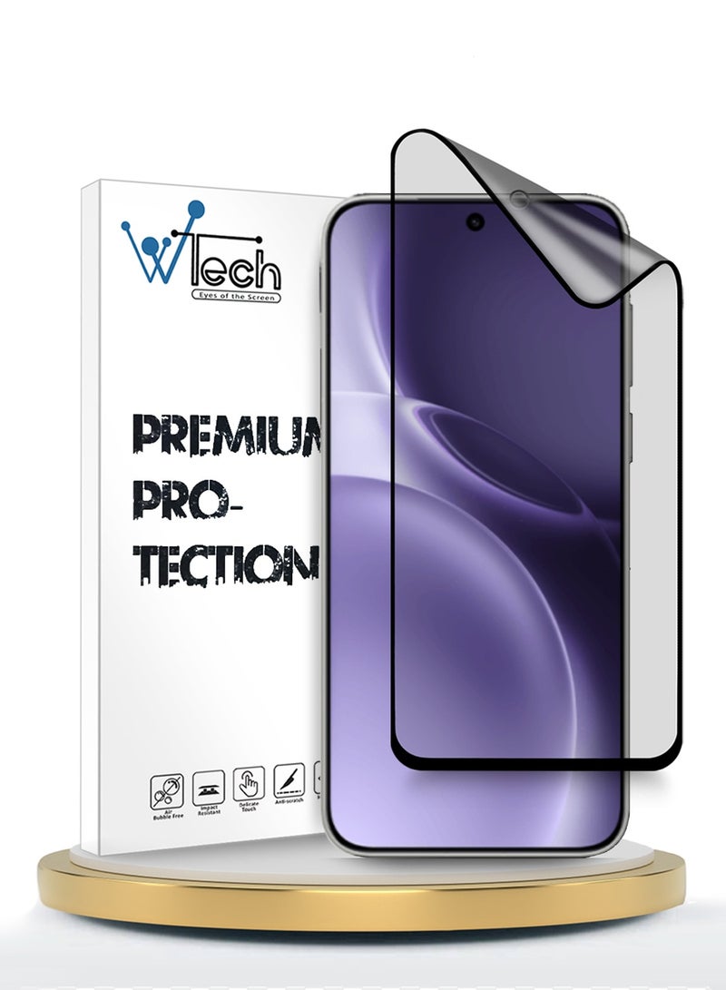 دبليو تيك فيفو X300 برو 5G 2025 واقي شاشة كامل من السيراميك النانو الفاخر مع غراء كامل وتغطية كاملة وطبقة مضادة لبصمات الأصابع (MSCNMN) - شفاف/أسود - Image 1