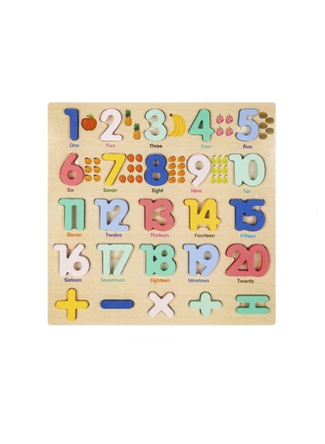 Wooden Fractions and Numbers Learning Board  - Image 1