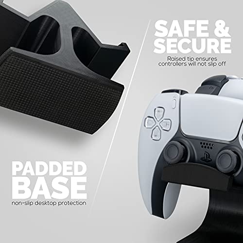 BRAINWAVZ Dual Game Controller Desktop Holder Stand - Universal Design for Xbox ONE, PS5, PS4, PC, Steelseries, Steam & More, Reduce Clutter UGDS-03 (Black) - Image 3