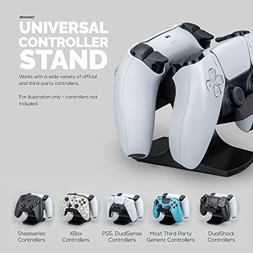 BRAINWAVZ Dual Game Controller Desktop Holder Stand - Universal Design for Xbox ONE, PS5, PS4, PC, Steelseries, Steam & More, Reduce Clutter UGDS-03 (Black) - Image 4