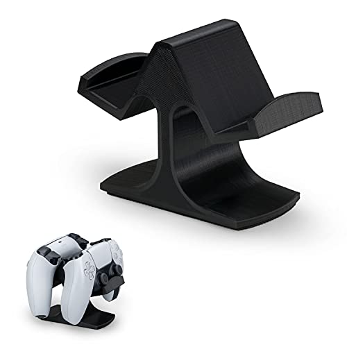 BRAINWAVZ Dual Game Controller Desktop Holder Stand - Universal Design for Xbox ONE, PS5, PS4, PC, Steelseries, Steam & More, Reduce Clutter UGDS-03 (Black) - Image 1