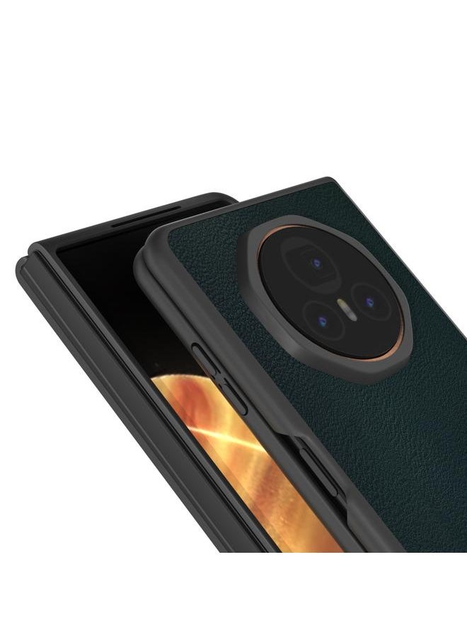 Zaboon Case For Honor Magic V3 PU Leather Black Frame Full Coverage Phone Case  - Image 3