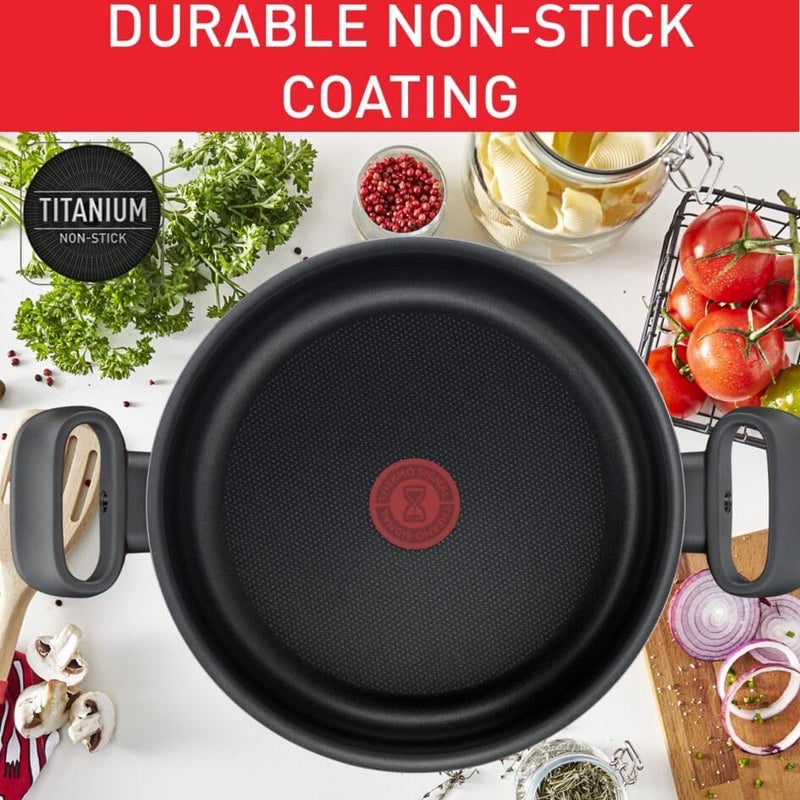 T-fal TEFAL Cooking Pot | Tempo Flame 24 cm Non Stick Casserole With Lid | Red | Aluminium | 2 Years Warranty | C3044685 - Image 5