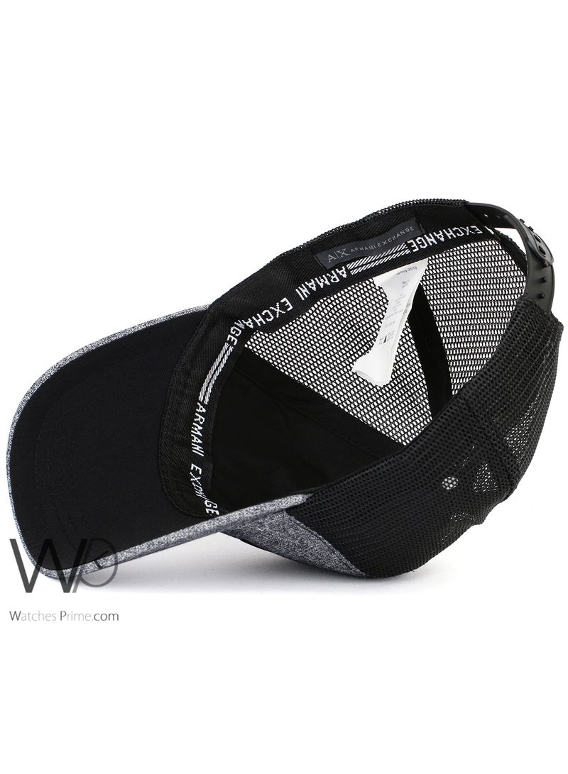 Armani Exchange Armani Exchange AX Trucker Mesh Cap Gray Color Cotton Hat For Men - Image 4