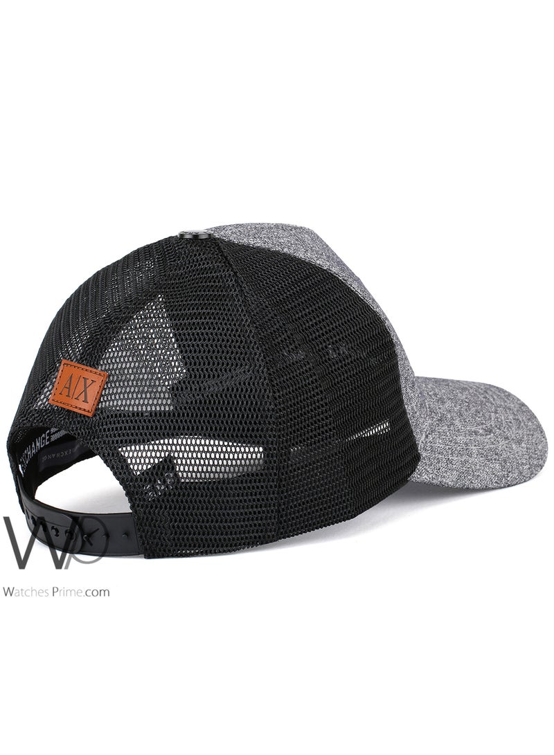Armani Exchange Armani Exchange AX Trucker Mesh Cap Gray Color Cotton Hat For Men - Image 2