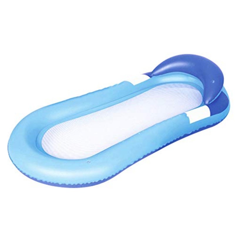 Inflatable Pool Lounger Floating Raft for Adults and Pool Lounge Chair Bed Summer Water Toy for Swimming Pool Lake Beach Party Blue - Image 1