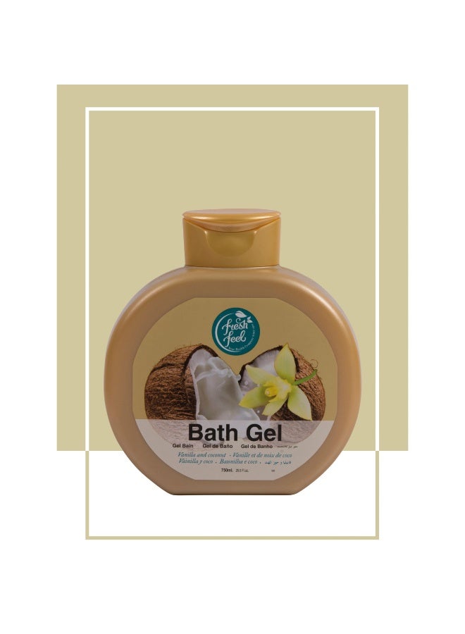 FRESH FEEL Vanilla And Coconut Bath Gel 750 ML - Image 2