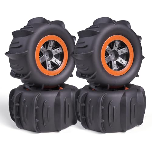 Hosim RC Wheels 12mm Hex for 110 Scale RC Car Tires for Traxxas SlashX07X089125915591569201E9205E9206E200E201ERZ001GA104009 and Most 110 RC Buggy Trucks Tires Replacement - Image 1