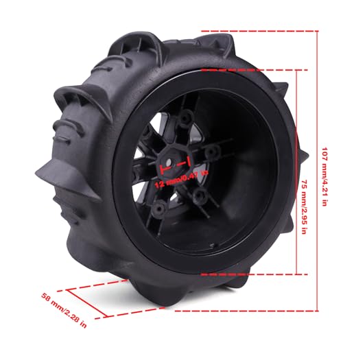Hosim RC Wheels 12mm Hex for 110 Scale RC Car Tires for Traxxas SlashX07X089125915591569201E9205E9206E200E201ERZ001GA104009 and Most 110 RC Buggy Trucks Tires Replacement - Image 5
