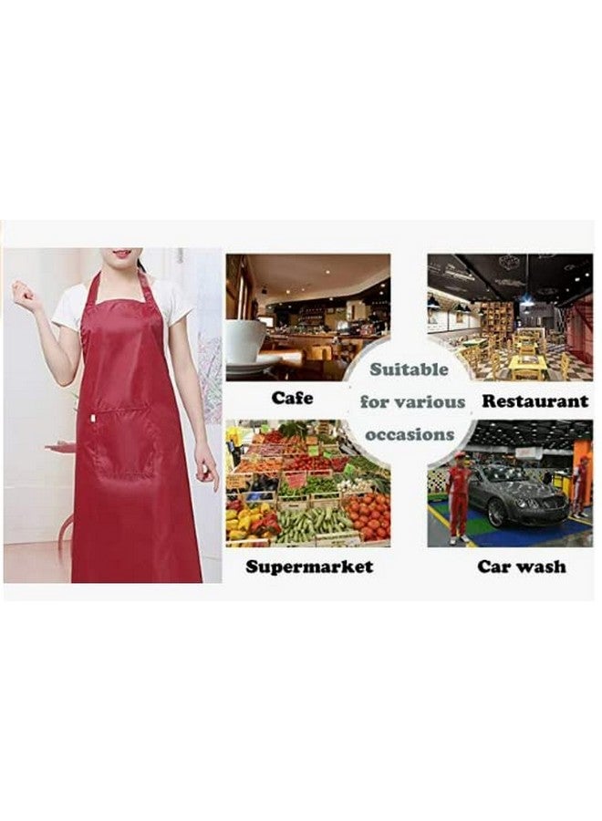 DEBIK® | PVC Waterproof & Dustproof Apron For Dishwashing, Coffee, Dog Grooming, Cleaning Fish, Project-Industrial Chemical Resistant Plastic Front Pocket Free Size Unisex - Pack of 1 (RED) - Image 5
