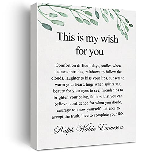 JerLoe Inspirational Quotes Canvas Wall Art Motivational This is My Wish for You Quote Canvas Print Positive Canvas Painting Office Home Wall Decor Framed Gift 12x15 Inch - Image 1