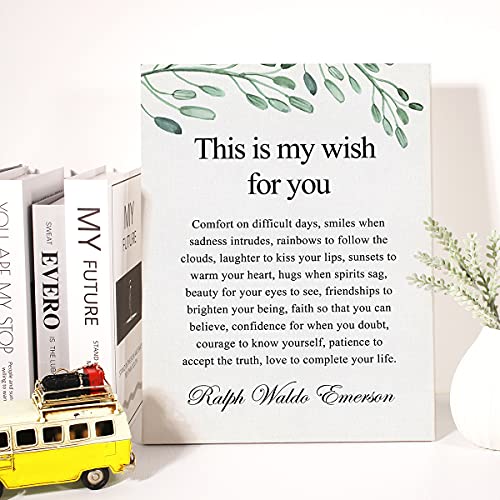 JerLoe Inspirational Quotes Canvas Wall Art Motivational This is My Wish for You Quote Canvas Print Positive Canvas Painting Office Home Wall Decor Framed Gift 12x15 Inch - Image 4