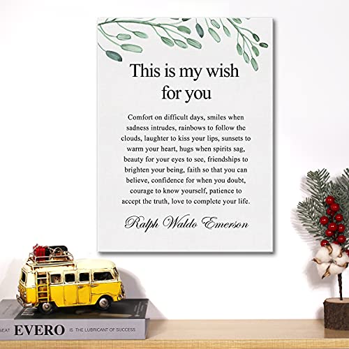 JerLoe Inspirational Quotes Canvas Wall Art Motivational This is My Wish for You Quote Canvas Print Positive Canvas Painting Office Home Wall Decor Framed Gift 12x15 Inch - Image 5