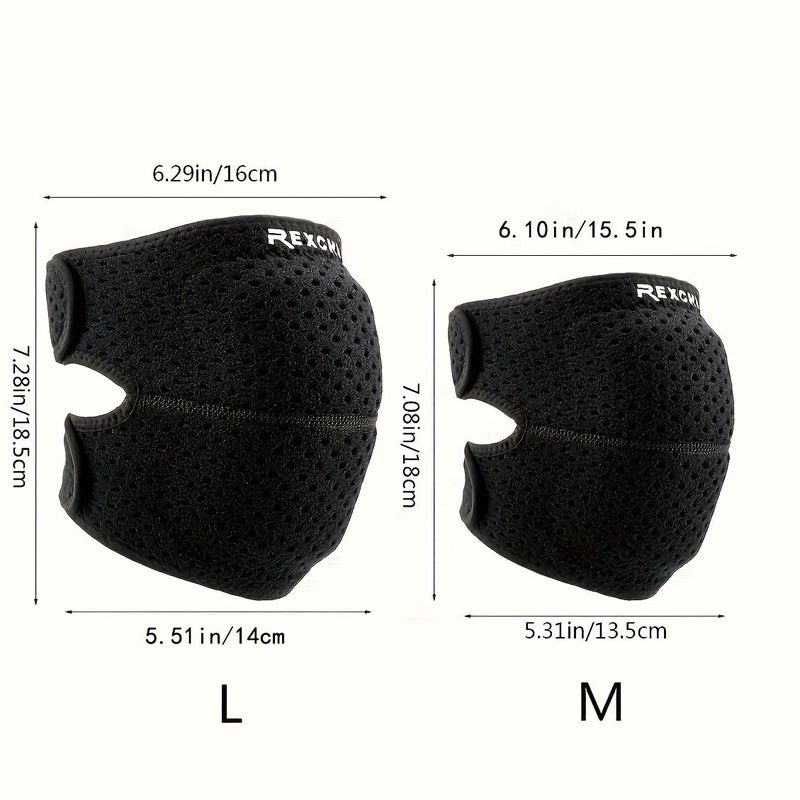 2pcs Black Running Sports Knee Pads For Fitness Hiking Basketball And Dancing Comfort Support Size M - Image 2