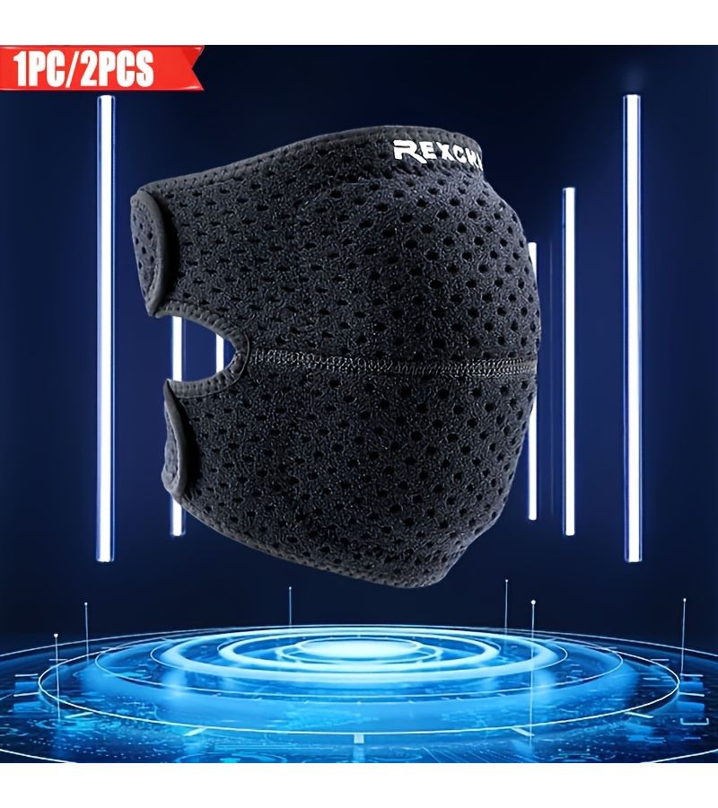 2pcs Black Running Sports Knee Pads For Fitness Hiking Basketball And Dancing Comfort Support Size M - Image 1