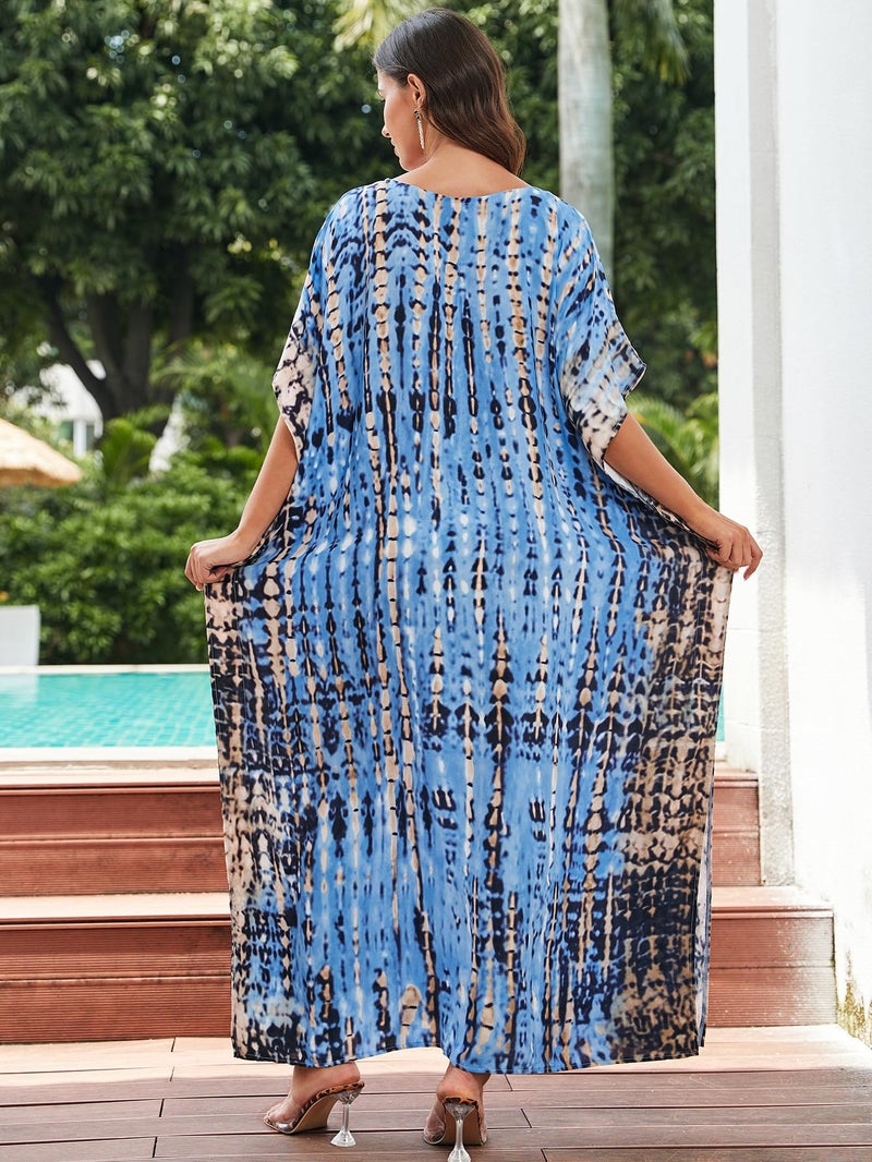 IMAGEKOPE Kaftan for Women Plus Size Bathing Suit Cover up Batwing Dress Loose fit Moroccan Caftan mumu Dresses for Women - Image 5
