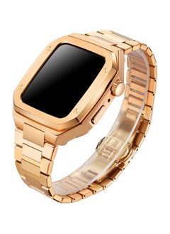 Set of Stainless Steel iWatch Band Strap For Apple Watch Series 8 7 6 5 4 3 SE 45mm 44mm 42mm Gold