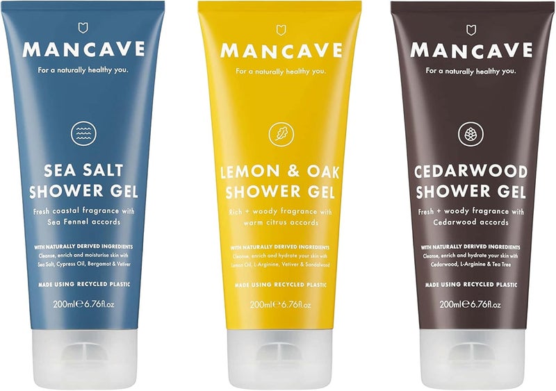 ManCave Shower Set 200ml Lemon and oak cedarwood and sea salt