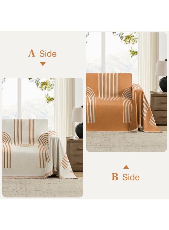 فلاي رود غطاء أريكة، بطانية أنيقة، بطانية أريكة مع شرابة، للمنزل والمكتب والسفر والتخييم (بطانية قابلة للعكس، 130 * 180 سم) - Image 2