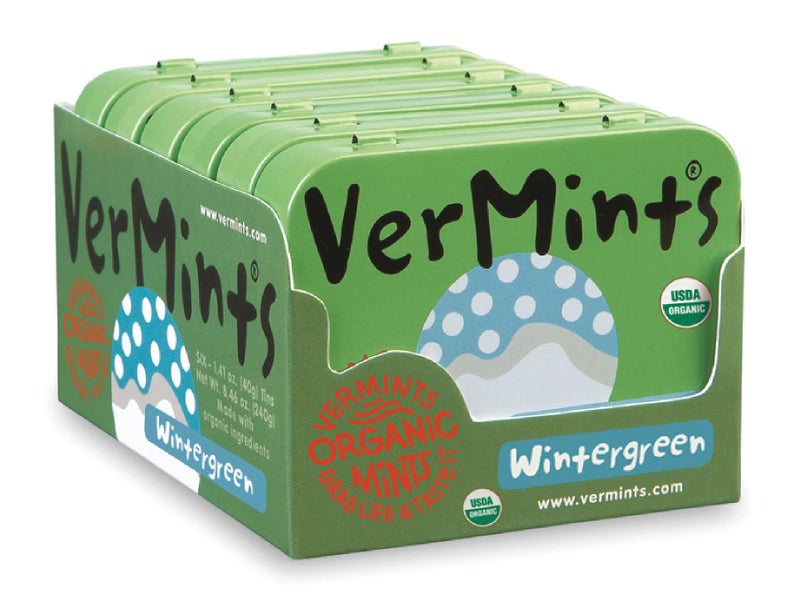 VerMints Organic Breath Mints Wintergreen  Real LongLasting Refreshment Travel Size Tin  NonGMO Vegan Nut Free Gluten Free  Kosher Organic Candy Mints 141oz Tins Pack of 6 - Image 3