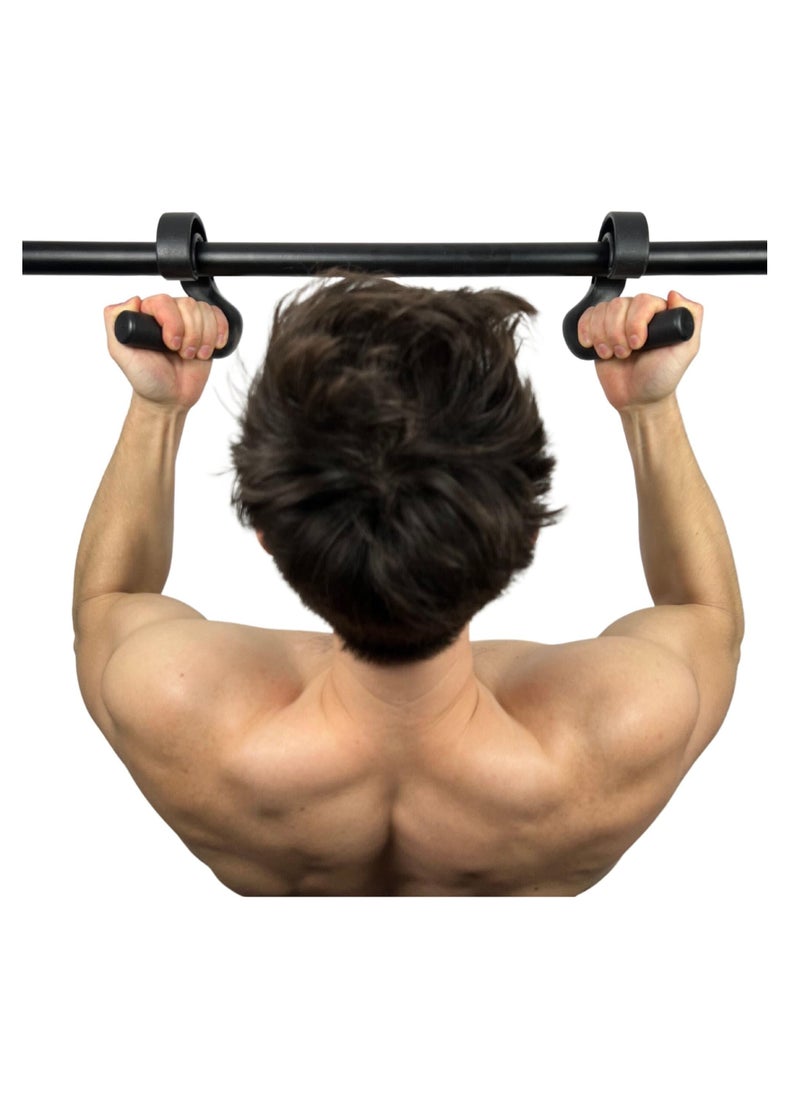 Excefore Angled Grip Handle Attachment, 2 Pack Compact Pull Up Bar, Neutral Grip Handle Attachment for Pull-up Bars, Barbells and Resistance Bands, Multifunction Gym Accessories, Black  - Image 3
