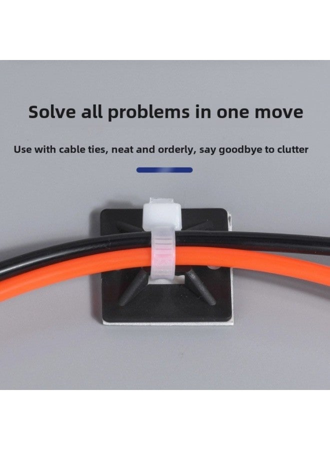 Loquat Cable Tie Holder Punch-free Adhesive Adjustable Cable Tie Holder Wire Clamp-Color:28mm * 28mm Yellow Skin Foam - Image 2