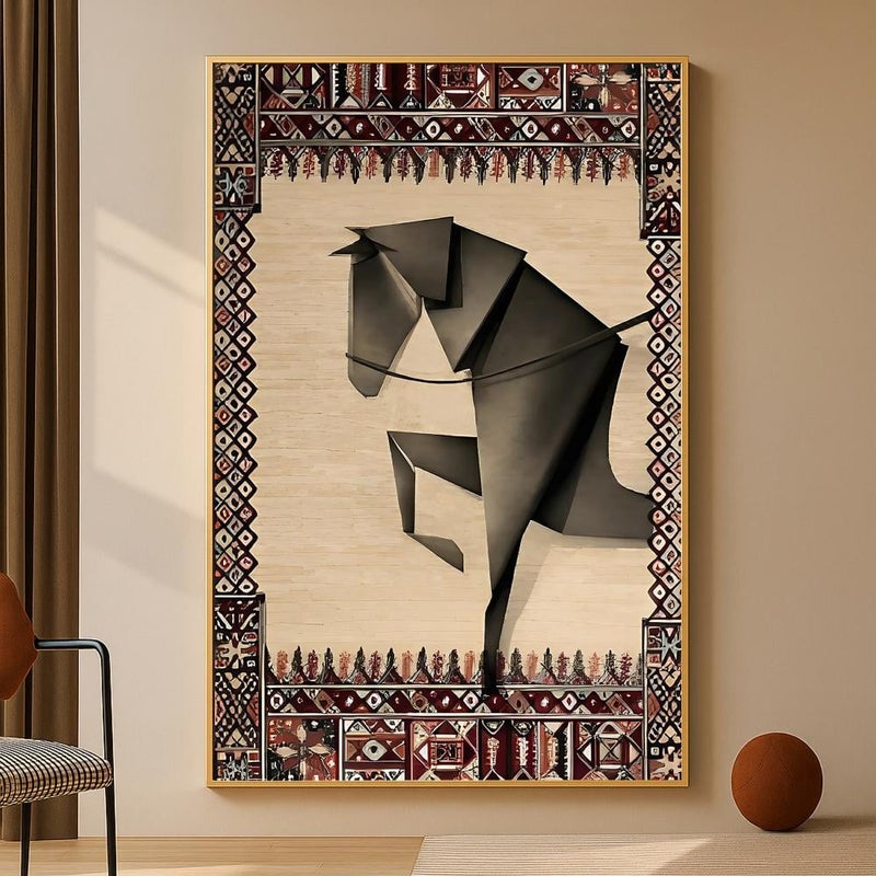 Marktna One piece, abstract art canvas print with a hollow frame, measuring (40×60). - Image 1