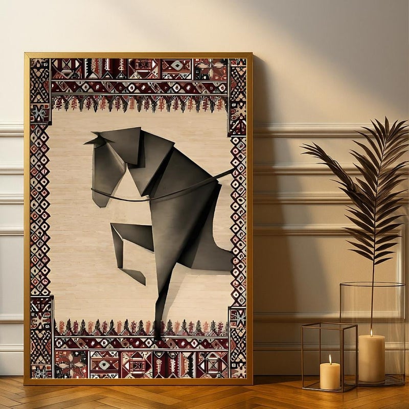 Marktna One piece, abstract art canvas print with a hollow frame, measuring (40×60). - Image 2