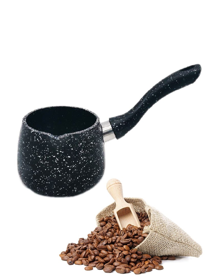 الأمل ركوة وعاء القهوة جرانيت المانع للالتصاق أسود يتوفر مقاسات 150/250/350/500/750مل - Image 1