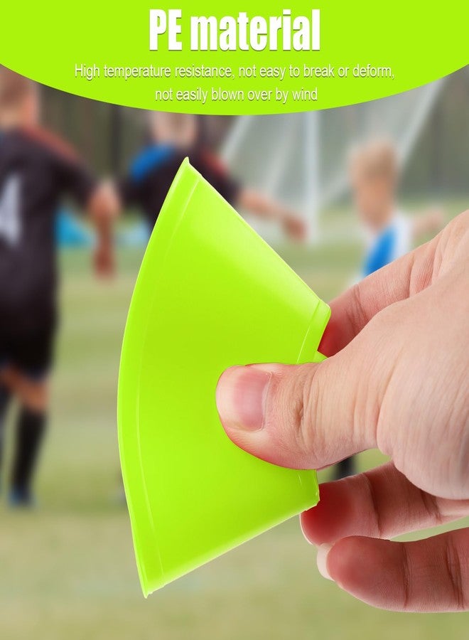 XIHIRCD 15pcs Soccer Cones for Sports Training, Mini Football Cones Flexible Agility Sports Cones Training Cones for Football Basketball Running Drills Sports Games Field Cone Markers Kids (Fluorescent Green) - Image 3