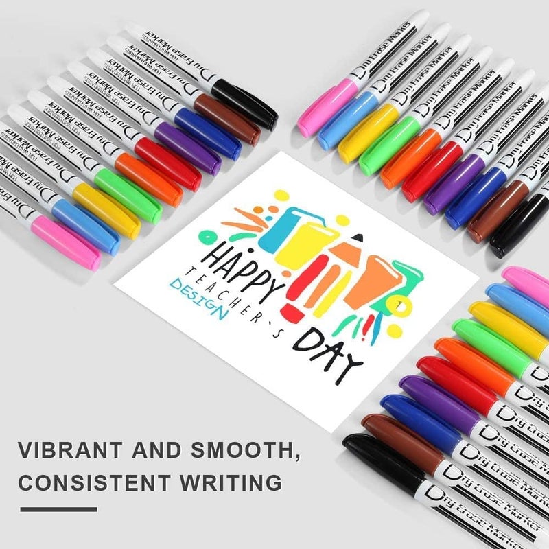 Volcanics Dry Erase Markers Low Odour Fine Whiteboard Markers Thin Box of 125-10 Colours - Image 2