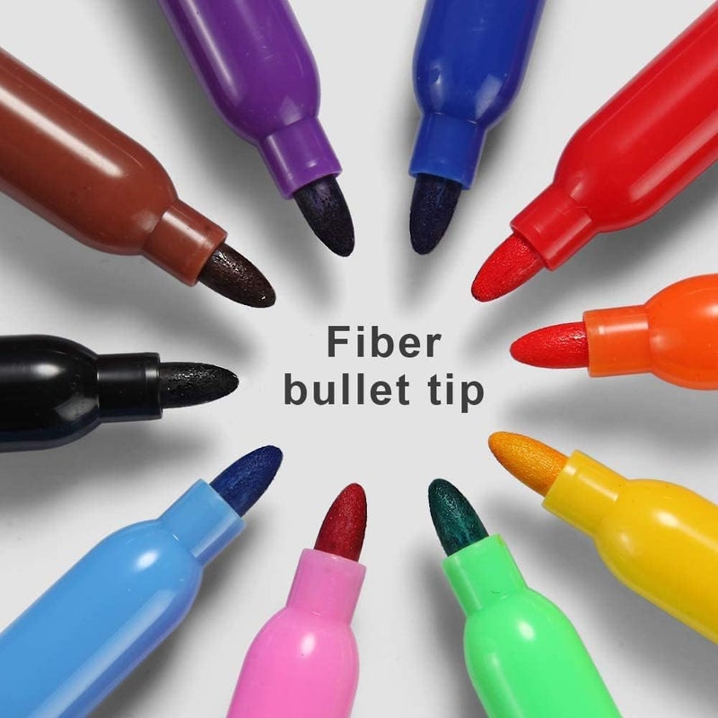 Volcanics Dry Erase Markers Low Odour Fine Whiteboard Markers Thin Box of 125-10 Colours - Image 5