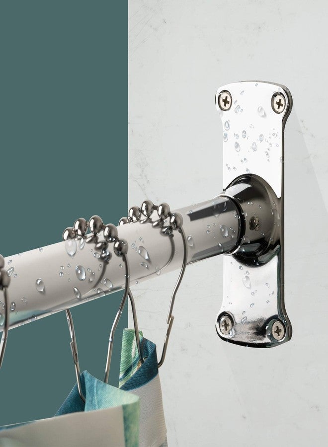Artiwell قضيب ستارة دش على شكل حرف L من Artiwell، قضيب ستارة دش زاوية حوض الاستحمام مع دعامة سقف (مطلي بالكروم) - Image 4
