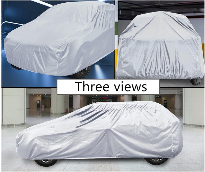 Auto Hub Car Cover Compatible with Sunny with Weather Resistant, Car Protection, Triple Stitched, Sunny Car Cover- Plain Silver - Image 4