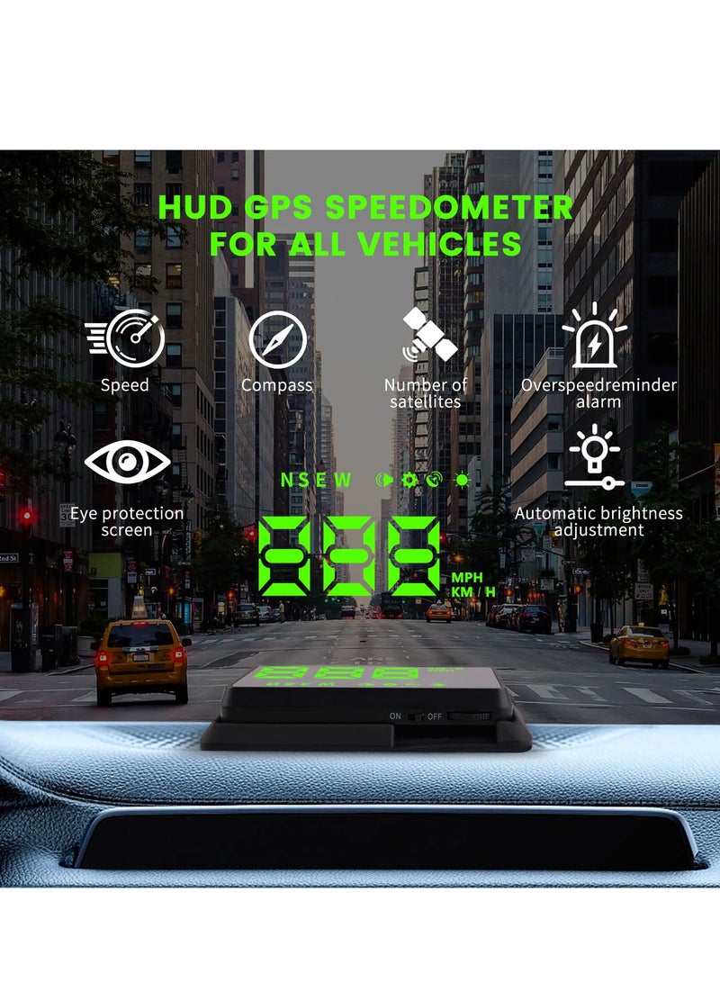 Excefore Heads up Display for Cars, Car Speedometer Display, Head up Display for Car Windshield, GPS Heads up Display, GPS Speedometer, Digital Speedometer for Car MPH - Image 3
