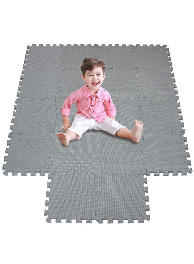 meiqicool meiqicool Foam Play Mat Thick Soft EVA Interlocking Foam Floor Mats Children Yoga Exercise Multi Jigsaw Puzzle Blocking Board Kids Playmats Play Grey 18 Piece L - Image 3