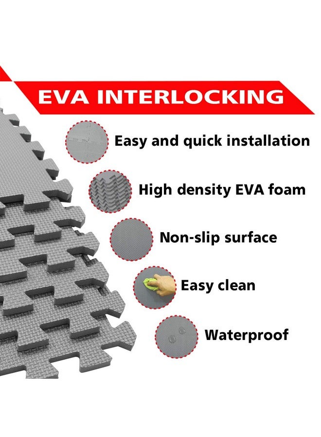 meiqicool meiqicool Foam Play Mat Thick Soft EVA Interlocking Foam Floor Mats Children Yoga Exercise Multi Jigsaw Puzzle Blocking Board Kids Playmats Play Grey 18 Piece L - Image 5