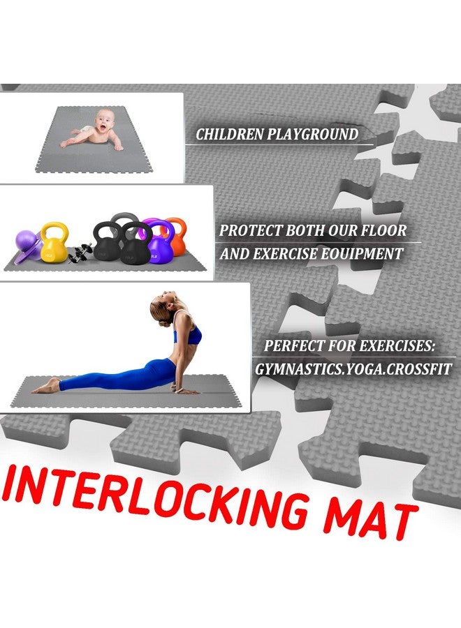 meiqicool meiqicool Foam Play Mat Thick Soft EVA Interlocking Foam Floor Mats Children Yoga Exercise Multi Jigsaw Puzzle Blocking Board Kids Playmats Play Grey 18 Piece L - Image 4
