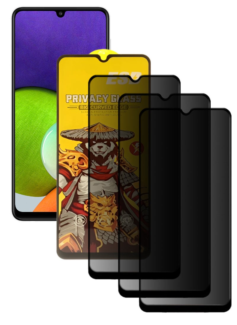 ESD 3 Pieces Tempered Dustproof Privacy Glass Screen Protector Compatible For Samsung Galaxy A22 4G - Image 1