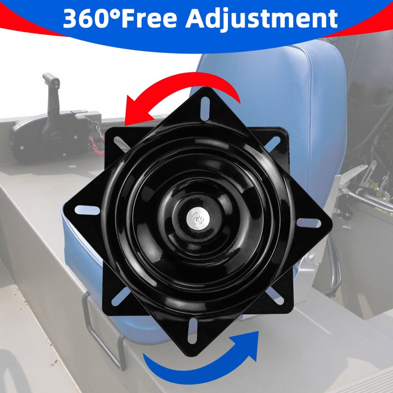 CLLOMAGY Boat Seat Swivel Base Mount,Boat Seat Pedestal Mount Clamp on with Swivel for Jon/Fishing/Kayak/Bass/Skiff with Bench,Clamp Adjusts from 7 1/2 to 18 inches,Powder-Coated Galvanized Steel - Image 5
