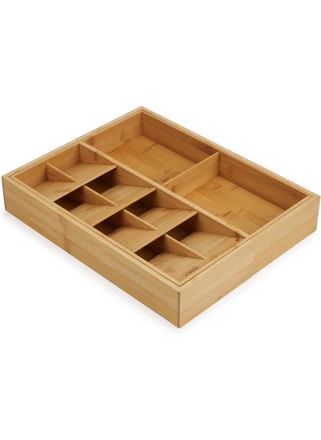 Joseph Joseph Joseph Joseph DrawerStore Expandable Adjustable Drawer Tray Cutlery Kitchen Utensil Organizer 10-12 Compartments Bamboo  - Image 4